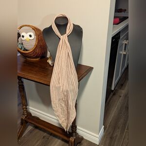 ECHO 100% Silk Scarf. Narrow. Striped Pink Black